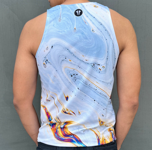 Sven Activewear white running singlet on model back